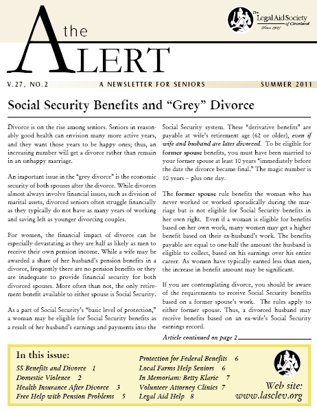 "The Alert" - a newsletter for seniors